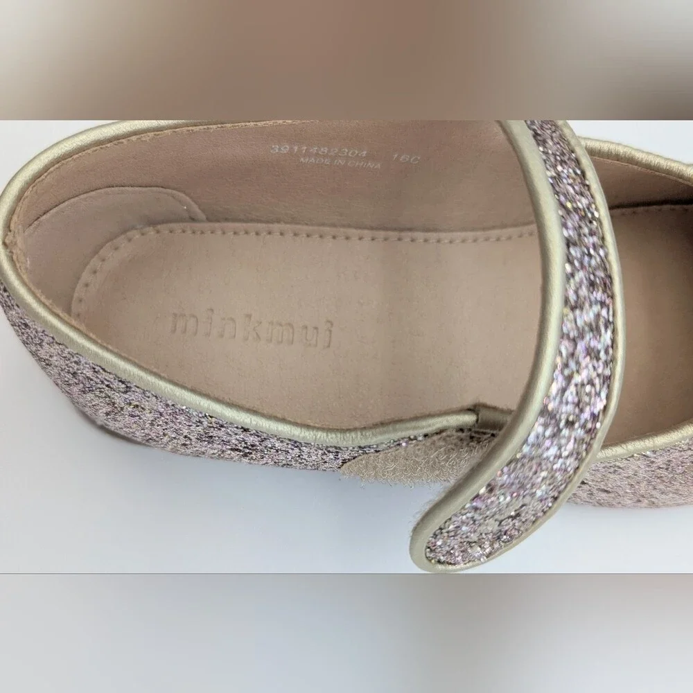 NEW Minkmui Kid's (Size 9-9 1/2) Sparkly Glitter Sequins Mary Jane Dress Shoes